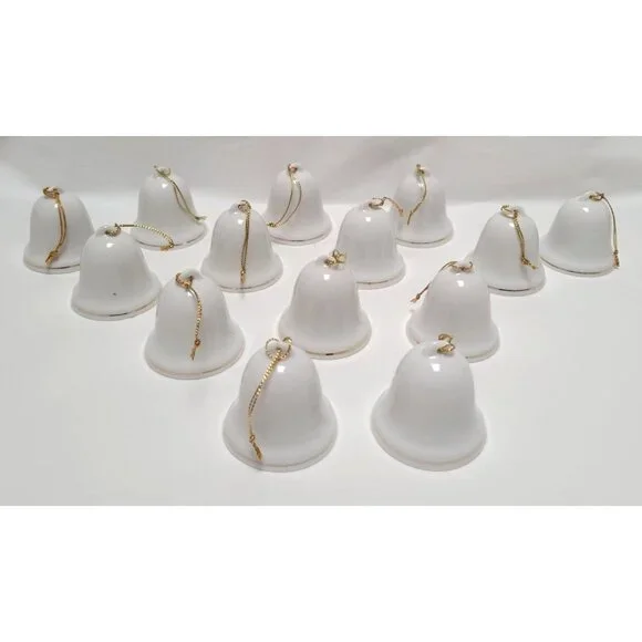 Lot of 14 Vintage Disney Grolier 2" Ceramic Bell Ornaments Mickey Minnie Donald - Picture 5 of 8